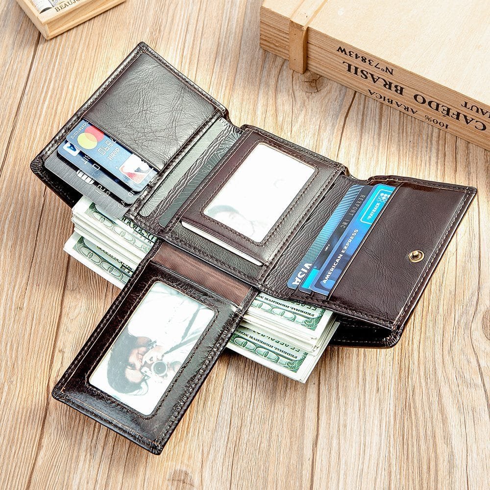 Full Grain Cowhide Leather Man Real Leather Wallet Article: WLT-ML025