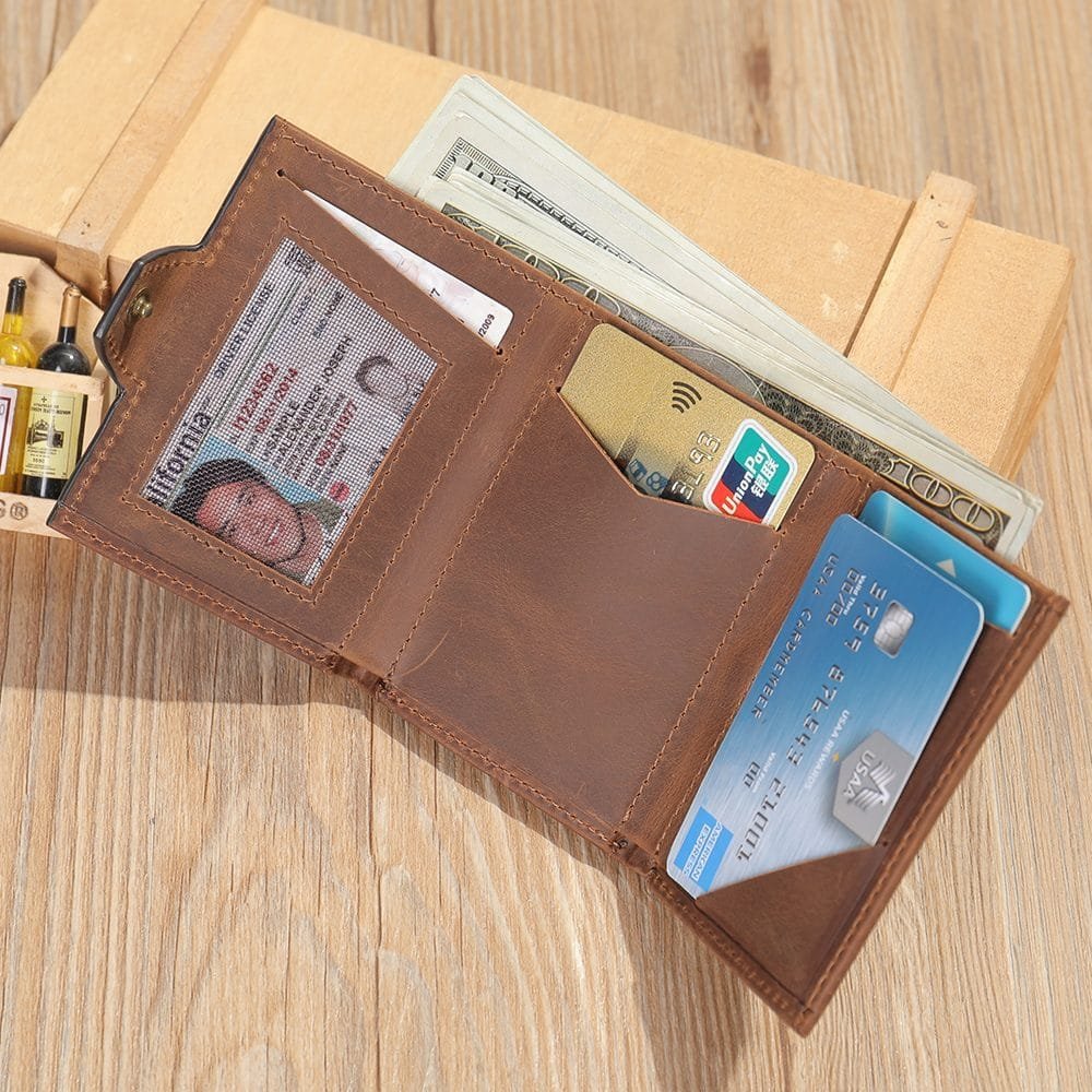 Full Grain Cowhide Leather Man Real Leather Wallet Article: WLT-ML027 - Image 6