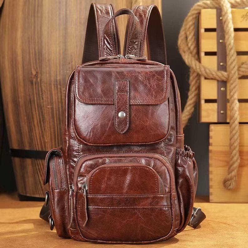 High Quality Women Vintage Full Grain Cowhide Leather Office Laptop College Backpack Article: BPKW-FL006