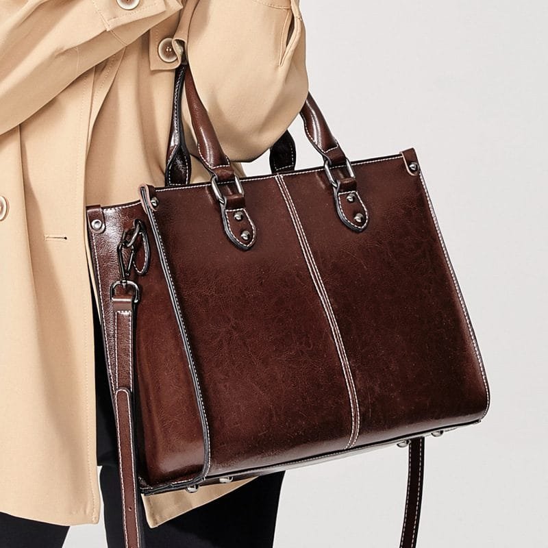 Tote Bag for Women Large Shoulder Handbag Work Full Grain Cowhide Leather Article: HT-FL013
