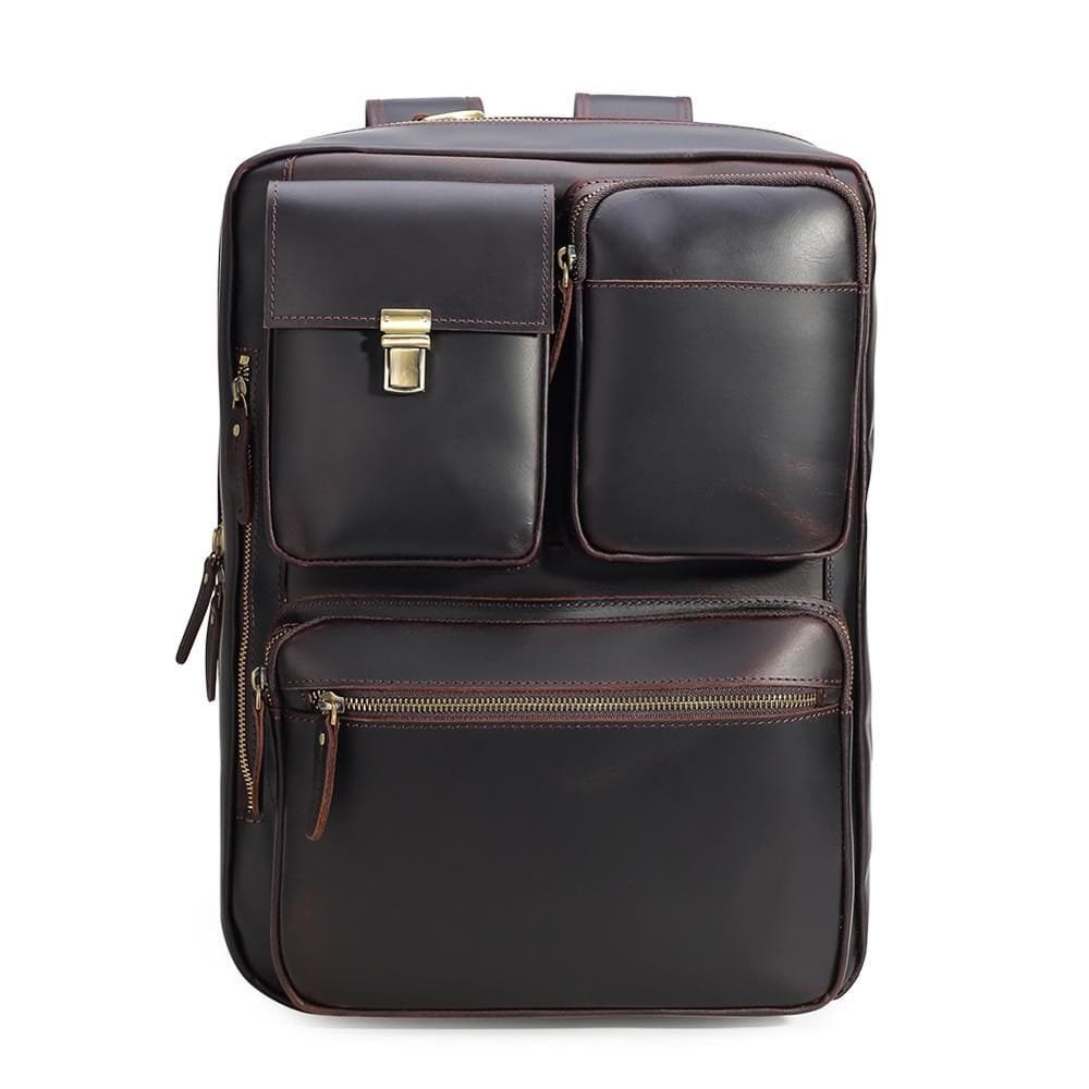 High Quality Mens Full Grain Cowhide Leather Vintage Office Laptop College Backpack Article: BPK-FL0020