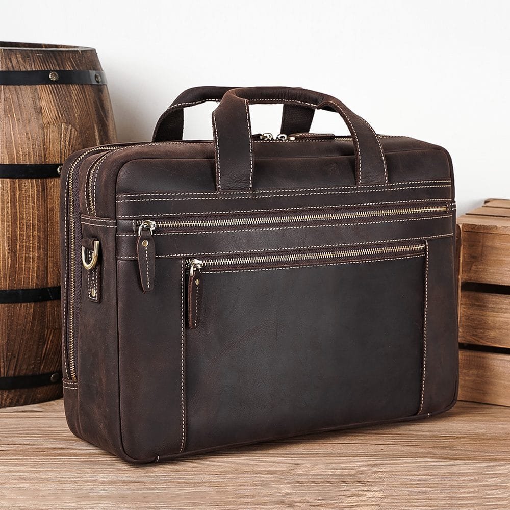 High Quality Laptop Messenger Bag Full Grain Leather Cowhide Briefcases for Men Article: MGR-UL002