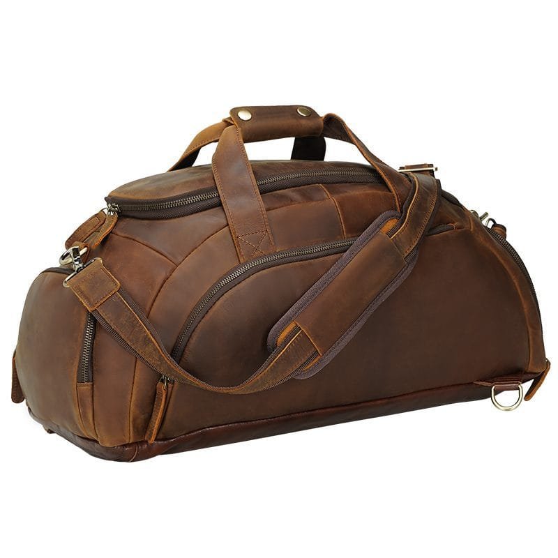 Full Grain Cowhide Leather Travel Bag Duffel Bag Weekend Outdoor for Men Article: DFL-ML002
