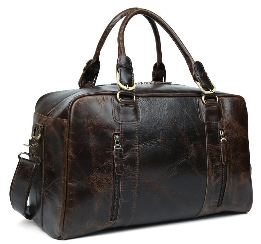 Full Grain Cowhide Leather Travel Bag Duffel Bag Weekend Outdoor for Men Article: DFL-ML004
