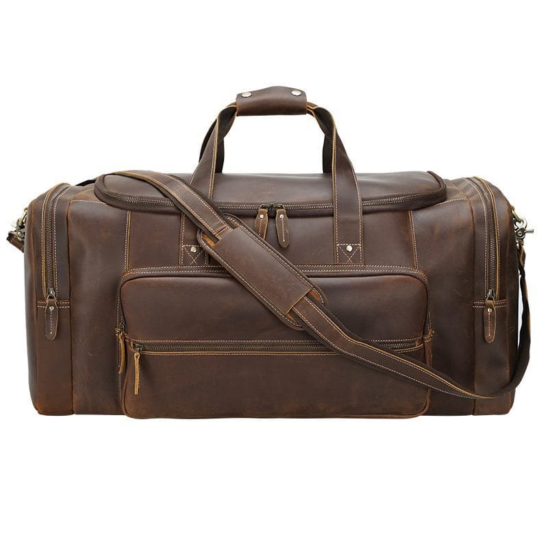 Full Grain Cowhide Leather Travel Bag Duffel Bag Weekend Outdoor for Men Article: DFL-ML006