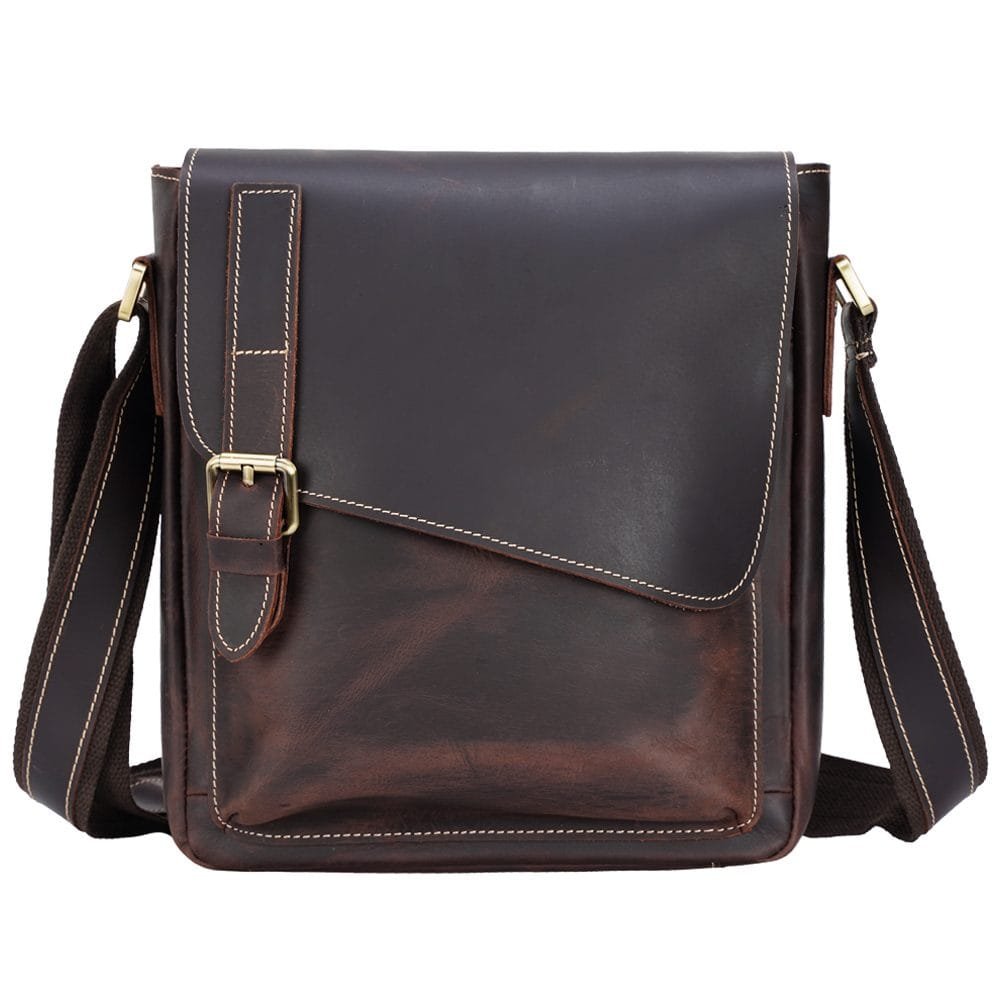 Full Grain Cowhide Leather Handmade Men Messenger Crossbody Satchel Bag Article: SCB-ML007