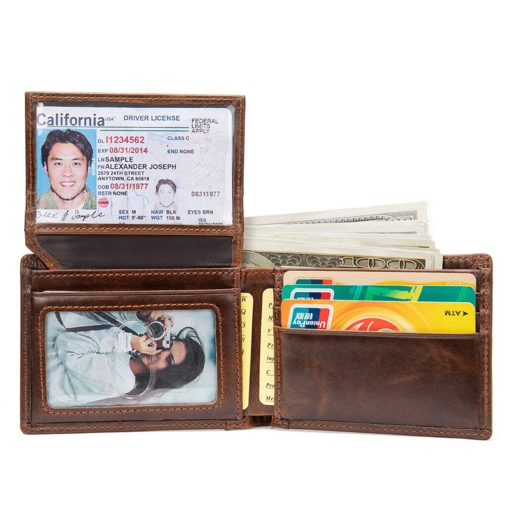 Full Grain Cowhide Leather Man Real Leather Wallet Article: WLT-ML009