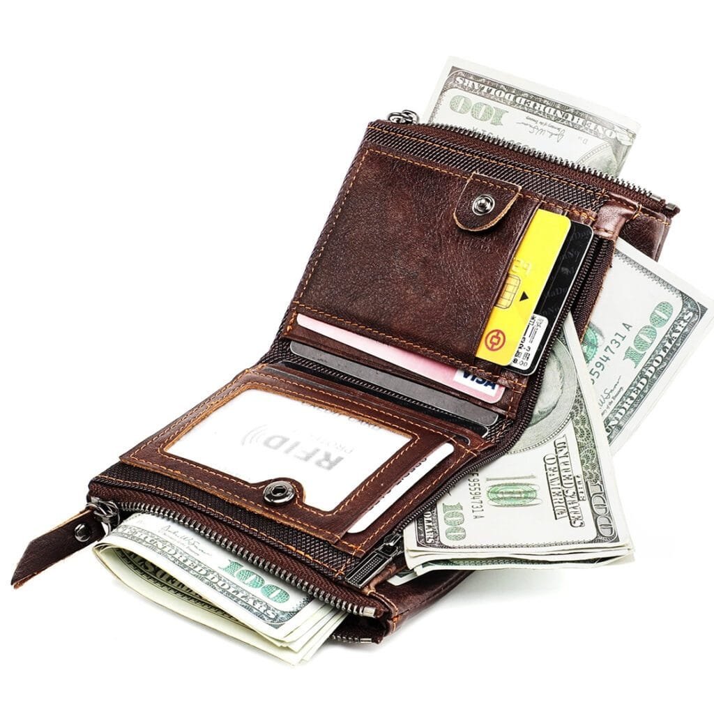 Full Grain Cowhide Leather Man Real Leather Wallet Article: WLT-ML012
