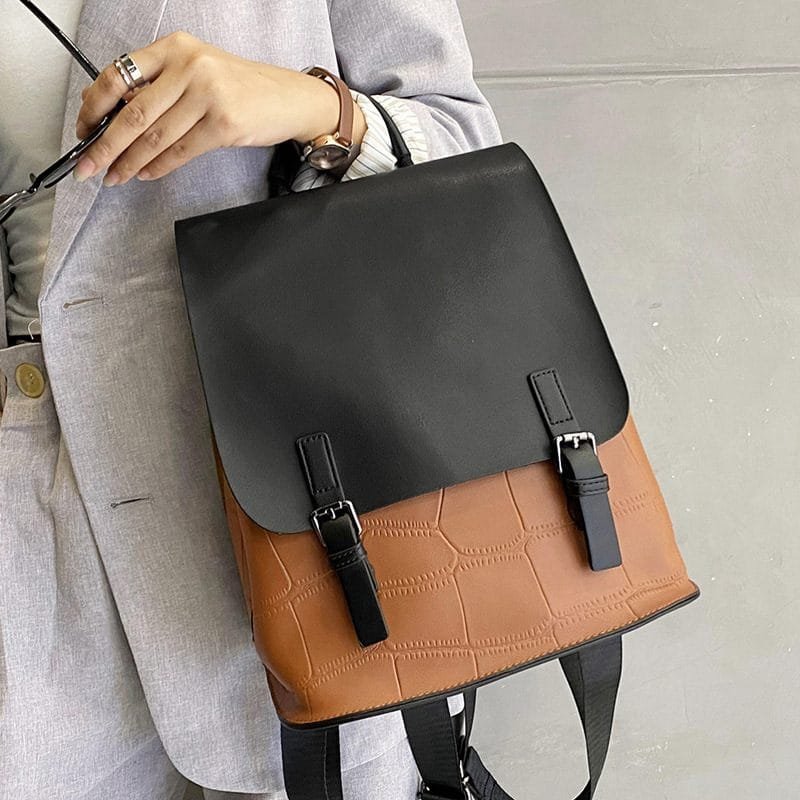 High Quality Women Vintage Full Grain Cowhide Leather Office Laptop College Backpack Article: BPKW-FL005 - Image 3