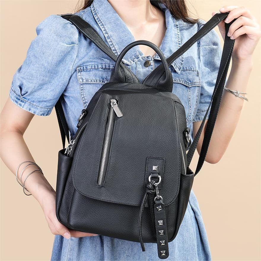 High Quality Women Vintage Full Grain Cowhide Leather Office Laptop College Backpack Article: BPKW-FL009