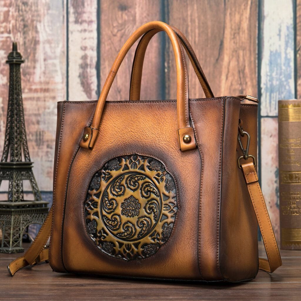 Tote Bag for Women Large Shoulder Handbag Work Full Grain Cowhide Leather Article: HT-FL009 - Image 5