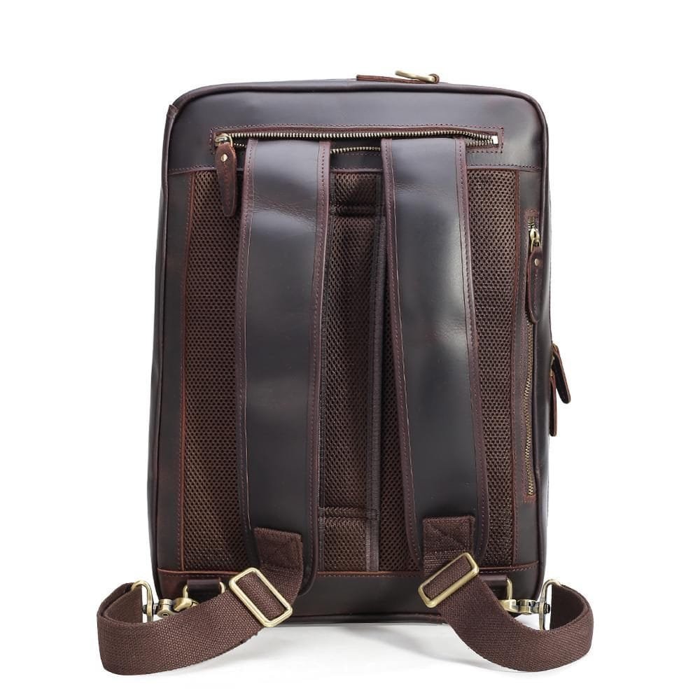High Quality Mens Full Grain Cowhide Leather Vintage Office Laptop College Backpack Article: BPK-FL0020 - Image 3