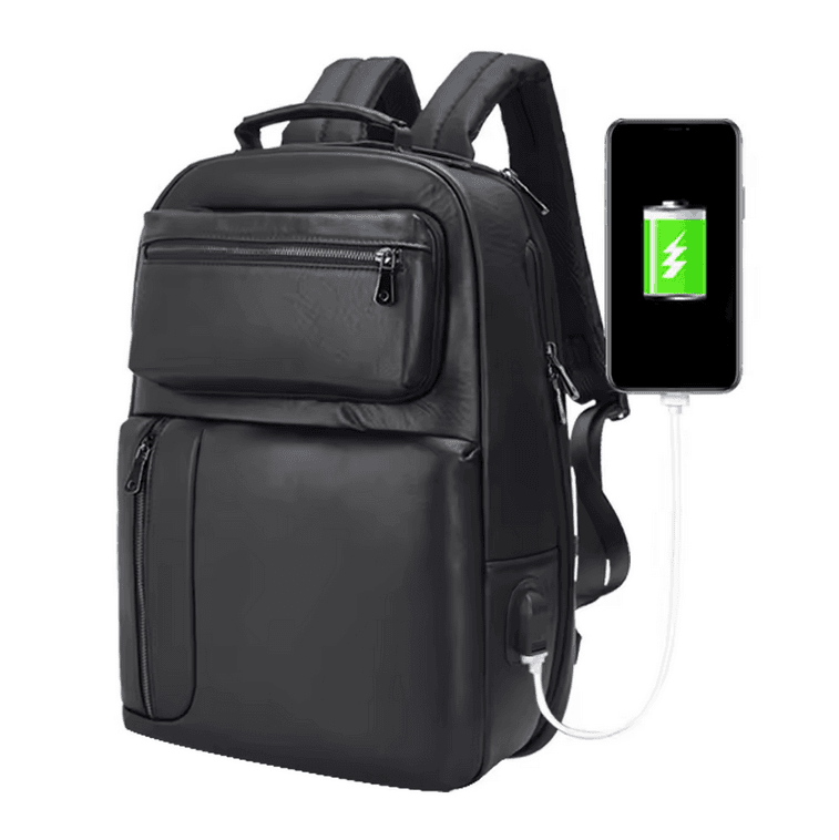 High Quality Mens Full Grain Cowhide Leather Office Laptop College Backpack Article: BPK-FL007