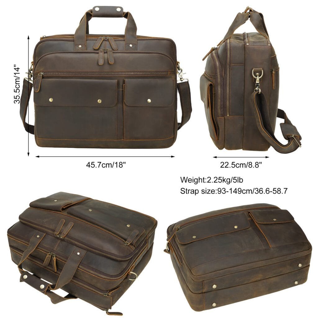 High Quality Laptop Messenger Bag Full Grain Leather Cowhide Briefcases for Men Article: MGR-UL005