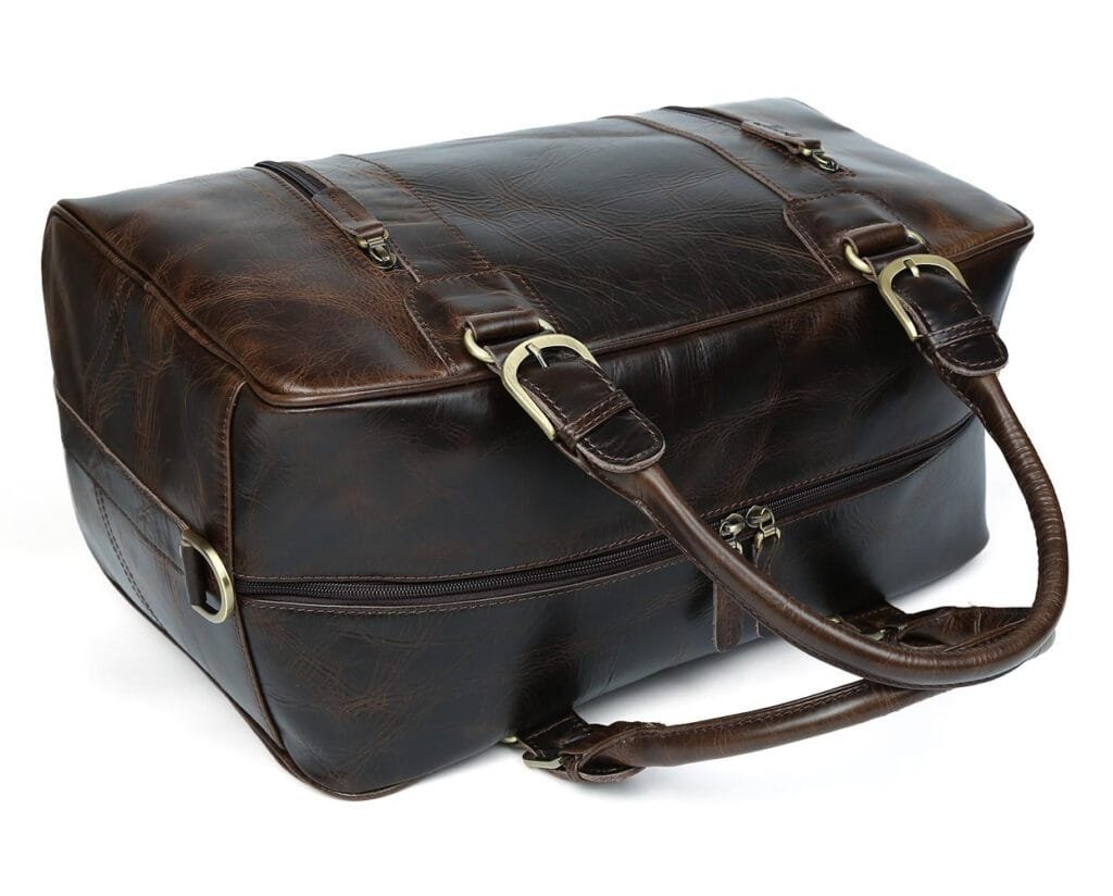 Full Grain Cowhide Leather Travel Bag Duffel Bag Weekend Outdoor for Men Article: DFL-ML004
