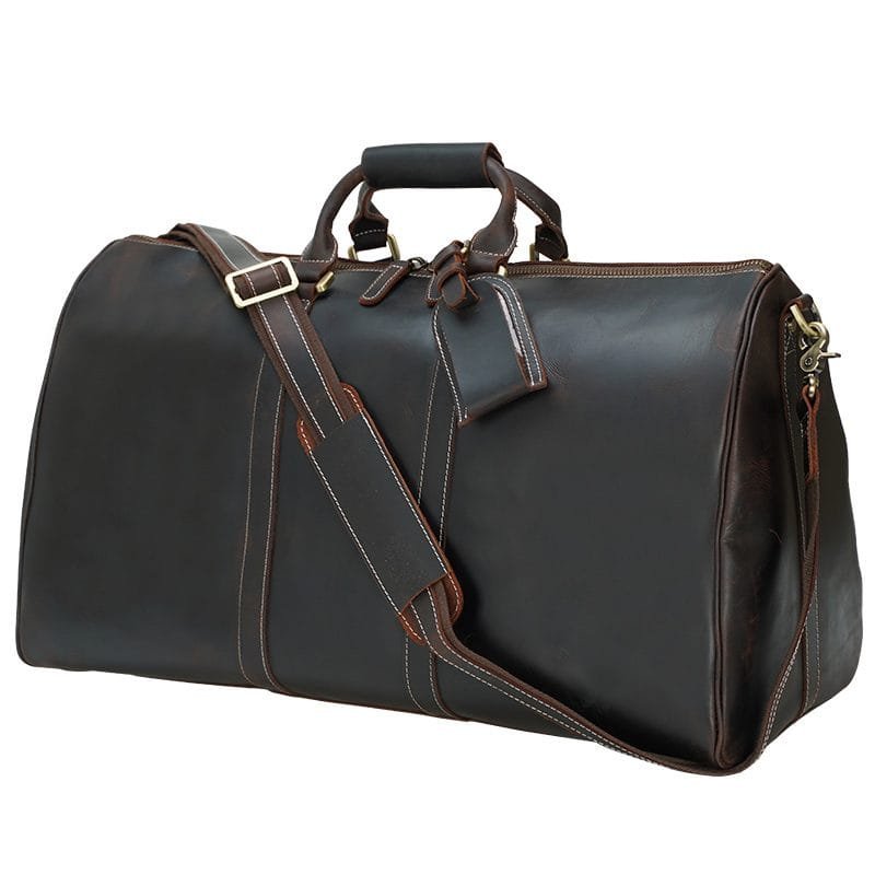 Full Grain Cowhide Leather Travel Bag Duffel Bag Weekend Outdoor for Men Article: DFL-ML005