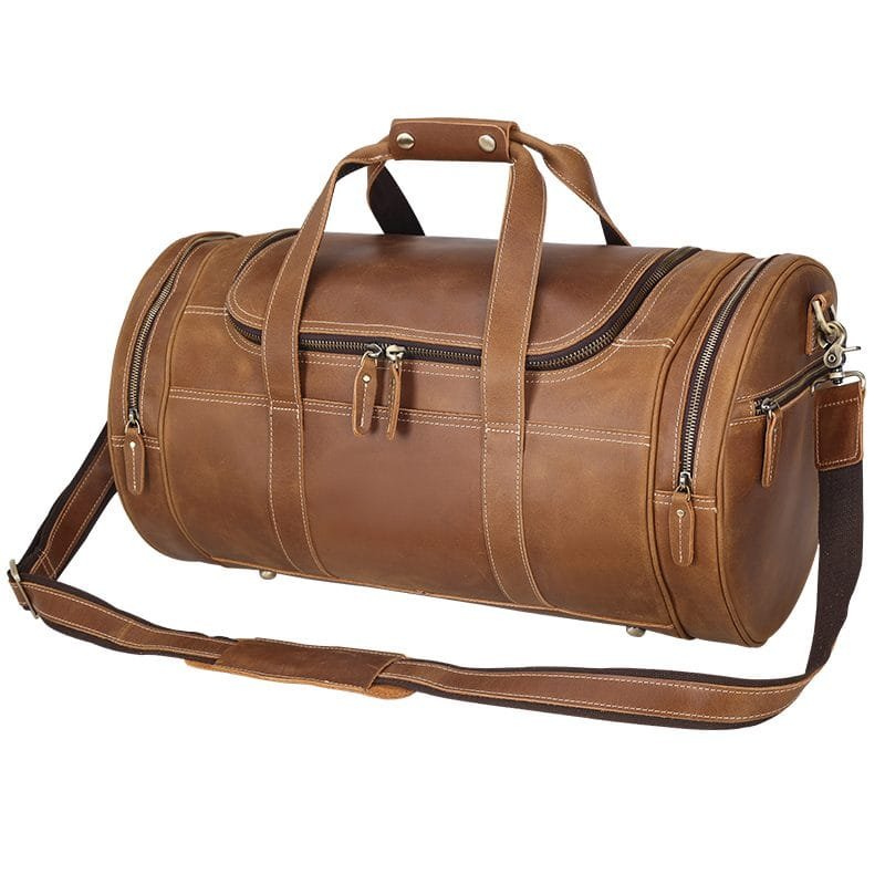 Full Grain Cowhide Leather Travel Bag Duffel Bag Weekend Outdoor for Men Article: DFL-ML007