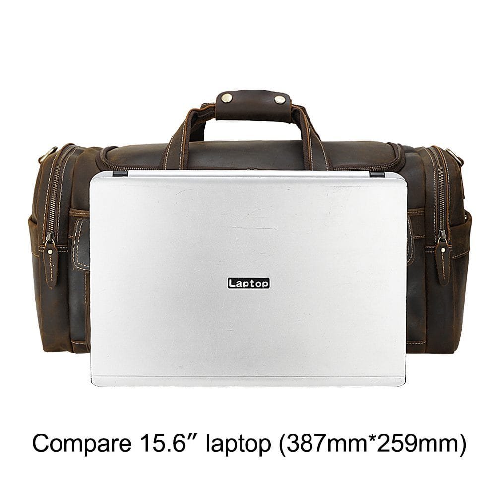 Full Grain Cowhide Leather Travel Bag Duffel Bag Weekend Outdoor for Men Article: DFL-ML008