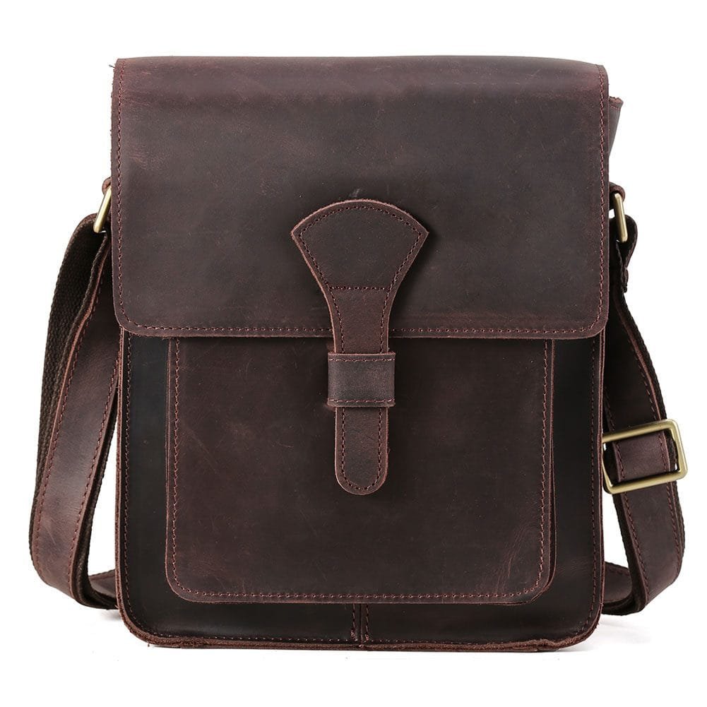 Full Grain Cowhide Leather Handmade Men Messenger Crossbody Vintage Satchel Bag Article: SCB-ML001