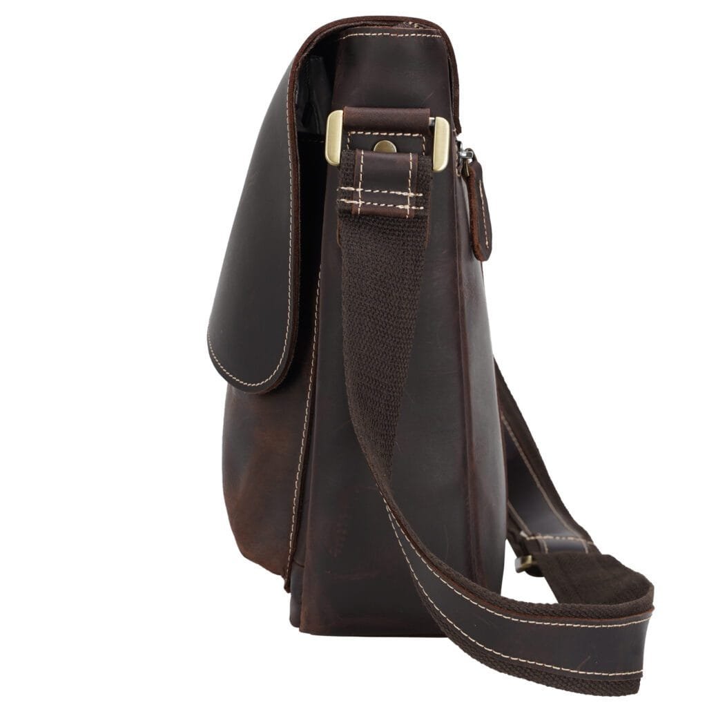 Full Grain Cowhide Leather Handmade Men Messenger Crossbody Satchel Bag Article: SCB-ML007