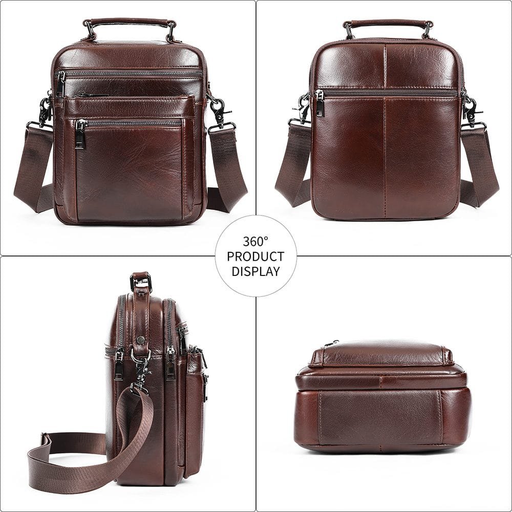 Full Grain Cowhide Leather Handmade Men Messenger Crossbody Satchel Bag Article: SCB-ML009