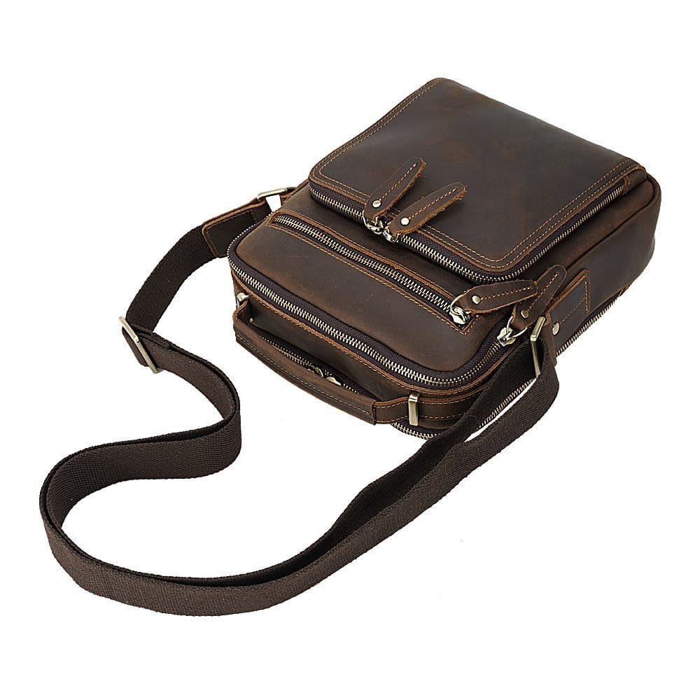 Full Grain Cowhide Leather Handmade Men Messenger Crossbody Satchel Bag Article: SCB-ML015