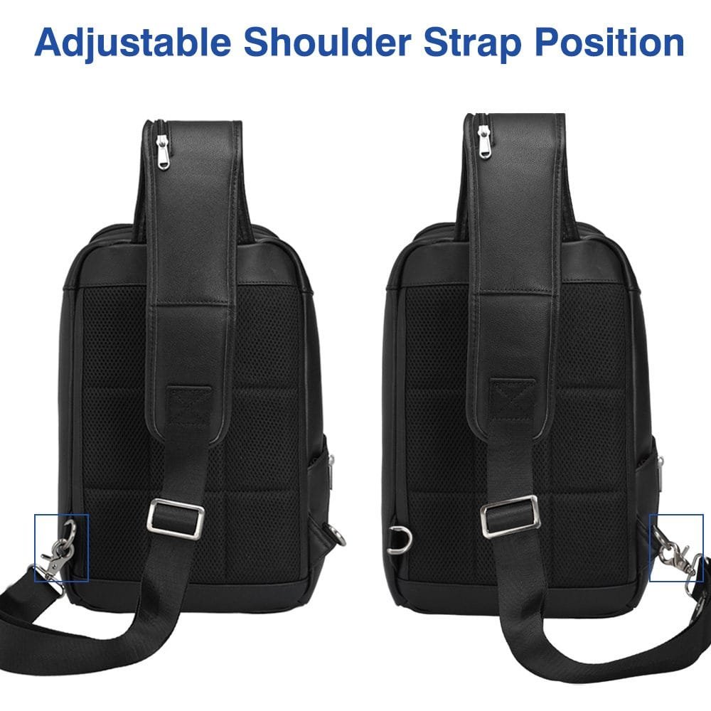Full Grain Cowhide Leather Crossbody Sling Chest Pack One Shoulder Bag Article: SCB-ML017