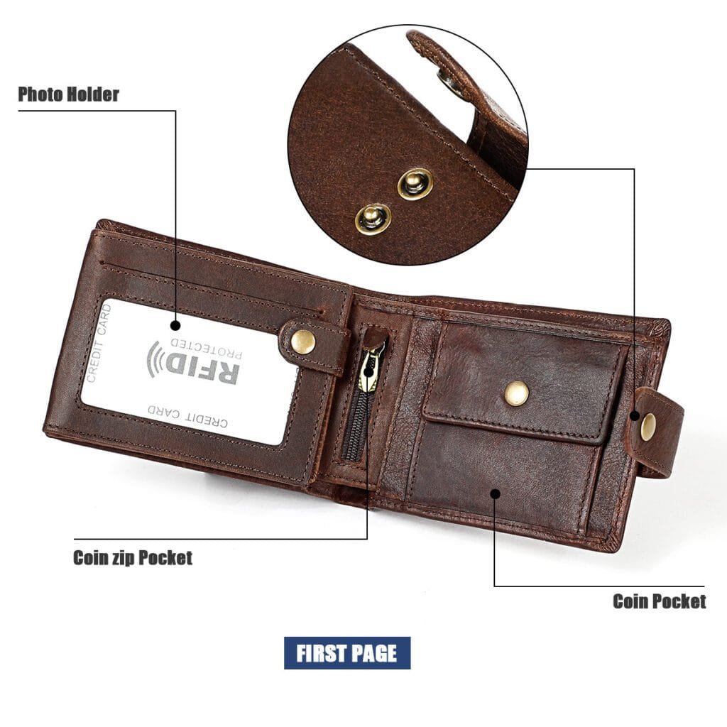 Full Grain Cowhide Leather Man Real Leather Wallet Article: WLT-ML003 - Image 3