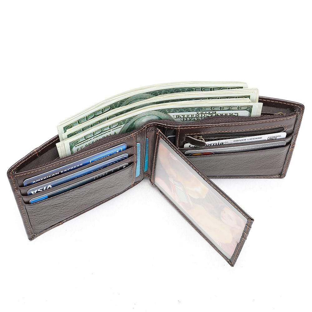 Full Grain Cowhide Leather Man Real Leather Wallet Article: WLT-ML004