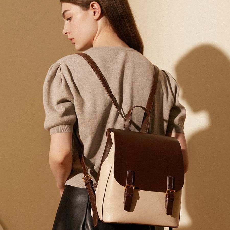 High Quality Women Vintage Full Grain Cowhide Leather Office Laptop College Backpack Article: BPKW-FL003 - Image 3