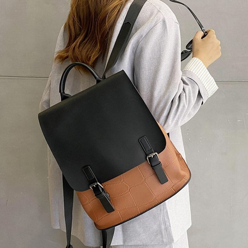 High Quality Women Vintage Full Grain Cowhide Leather Office Laptop College Backpack Article: BPKW-FL005 - Image 4