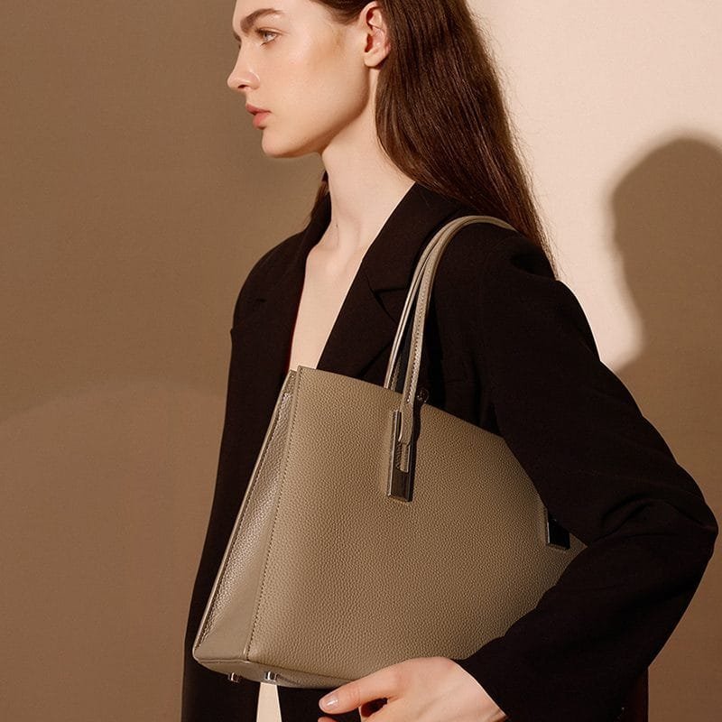 Tote Bag for Women Large Shoulder Handbag Work Full Grain Cowhide Leather Article: HT-FL002 - Image 3