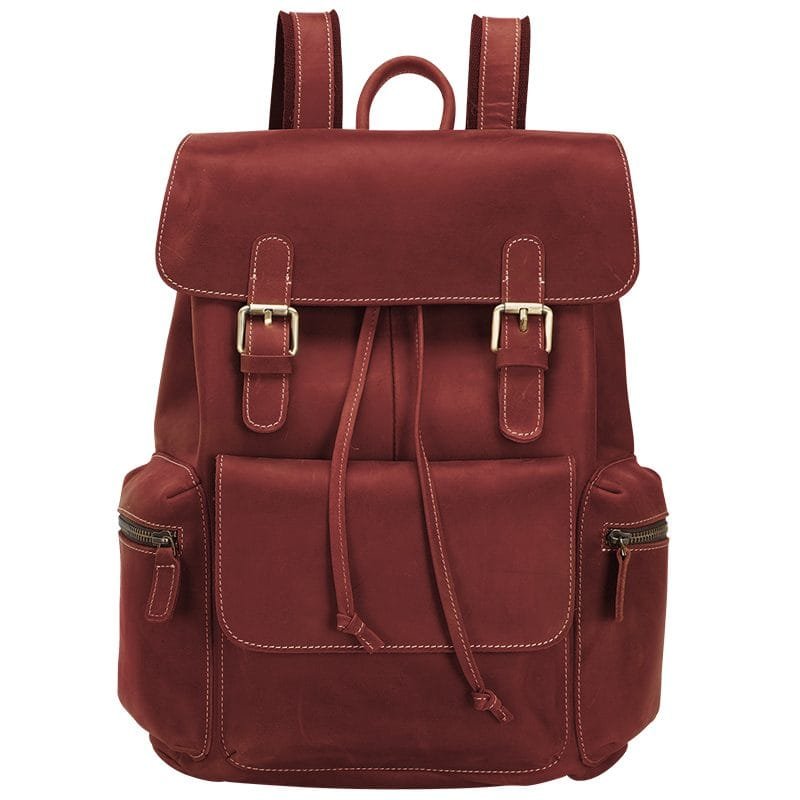 High Quality Mens Full Grain Cowhide Leather Vintage Office Laptop College Backpack Article: BPK-FL0019 - Image 7