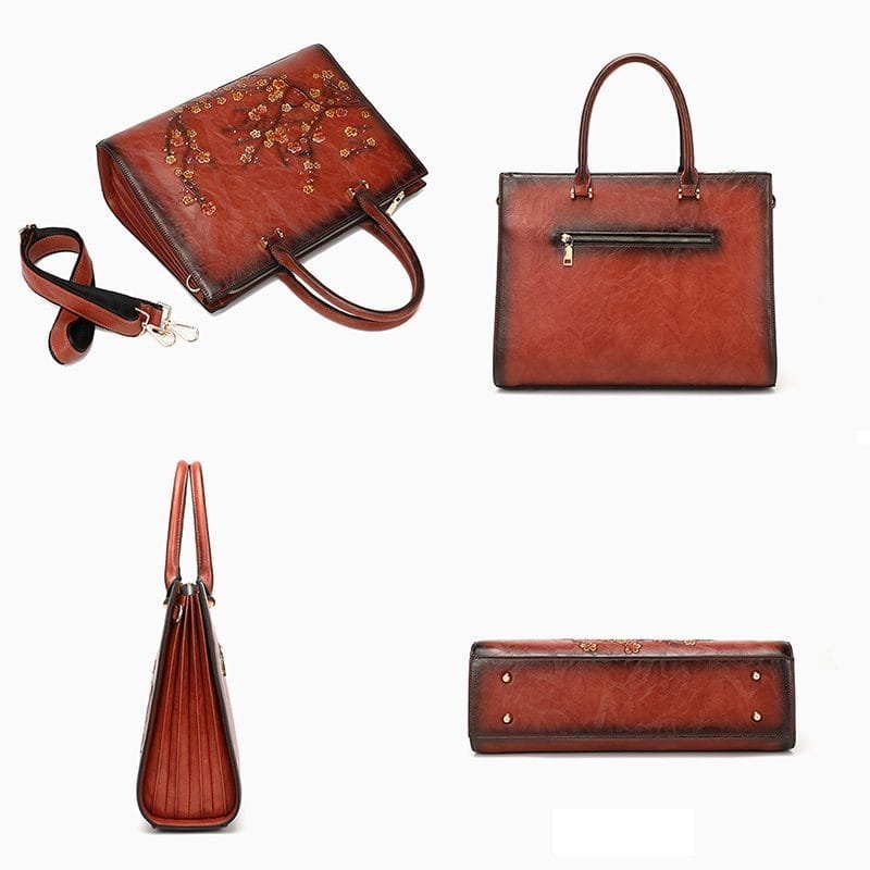 Tote Bag for Women Large Shoulder Handbag Work Full Grain Cowhide Leather Article: HT-FL016 - Image 3