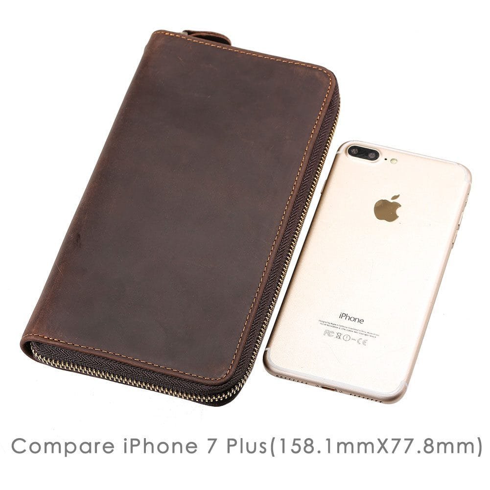 Long Zipper Girls Clutch Bag Ladies Wallet Mobile Phone Full Grain Cowhide Leather Article: WLT-FL007 - Image 3