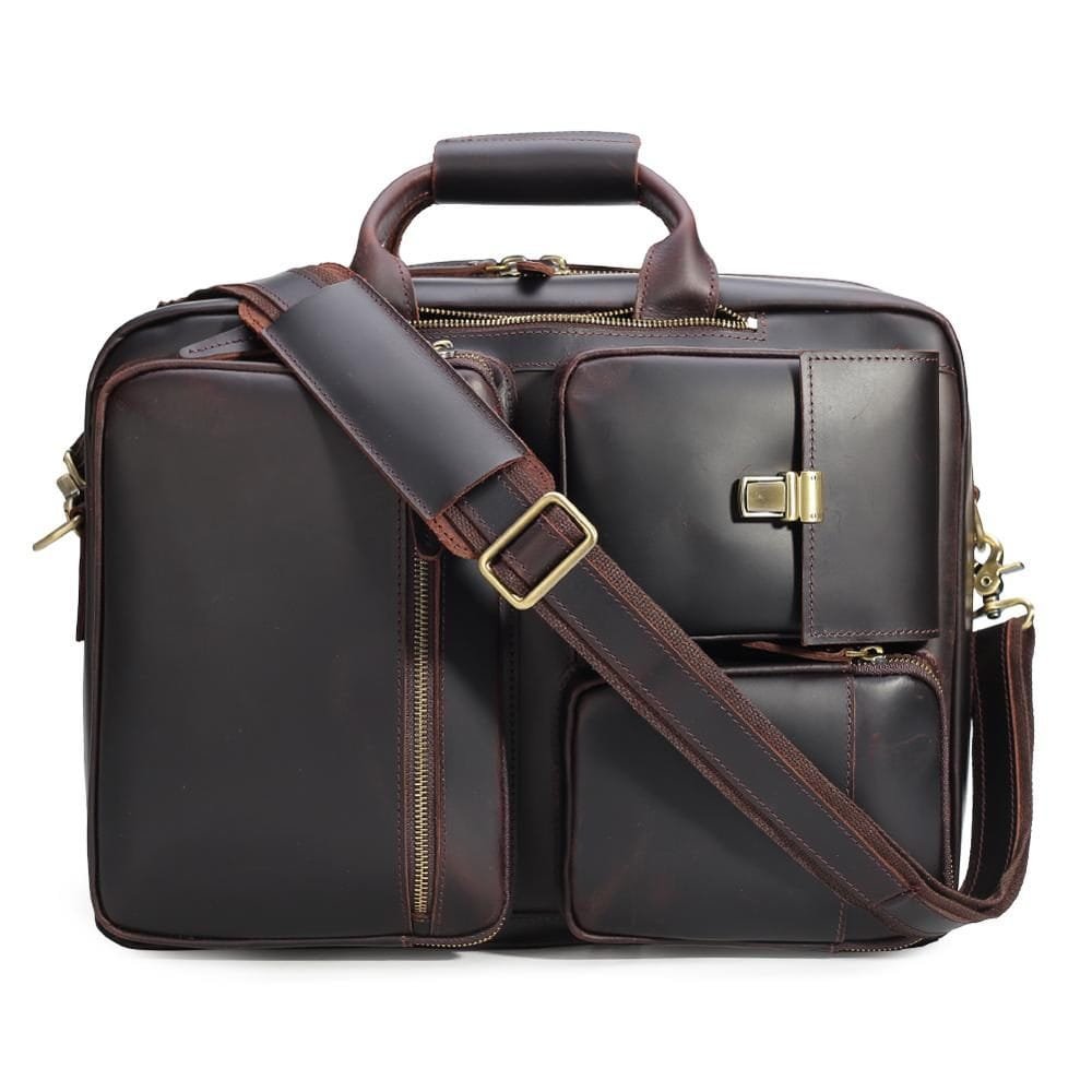 High Quality Mens Full Grain Cowhide Leather Vintage Office Laptop College Backpack Article: BPK-FL0020
