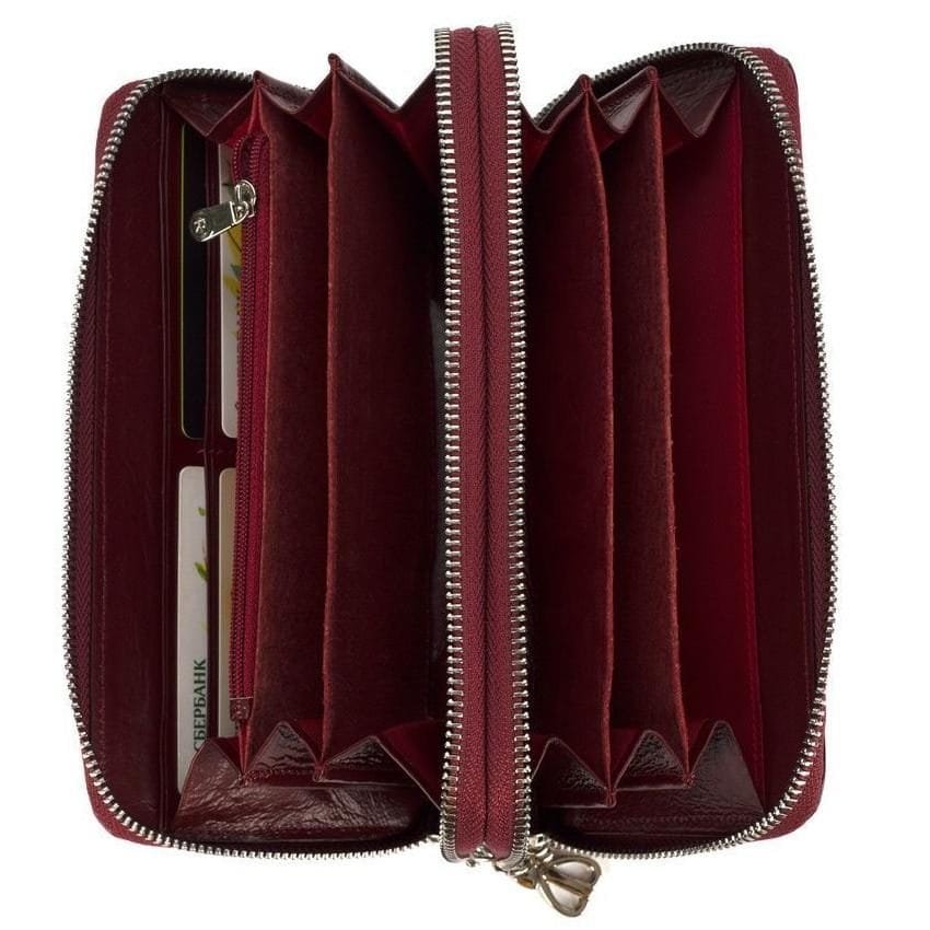 Long Zipper Girls Clutch Bag Ladies Wallet Mobile Phone Full Grain Cowhide Leather Article: WLT-FL010 - Image 3