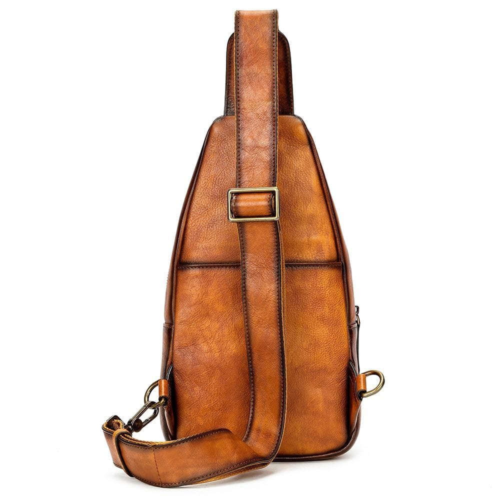 Full Grain Cowhide Leather Crossbody Sling Chest Pack One Shoulder Bag Article: SCB-ML021 - Image 3