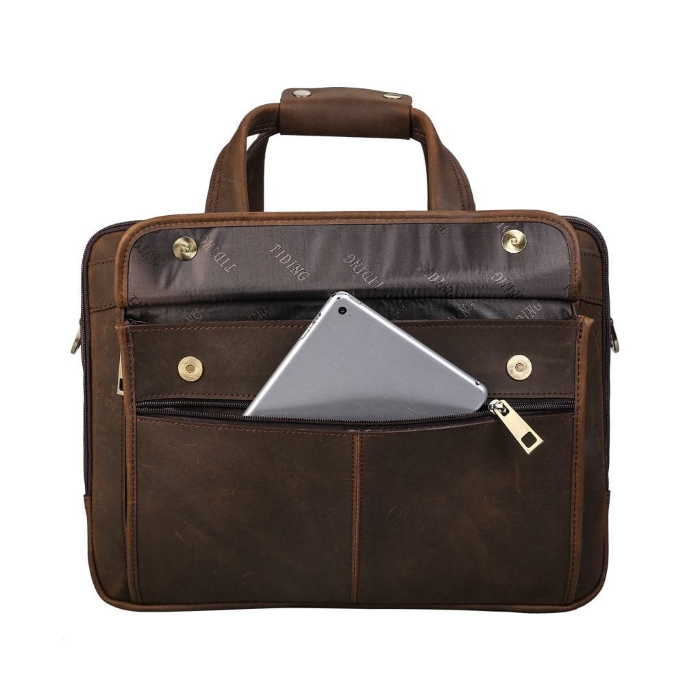 High Quality Laptop Messenger Bag Full Grain Leather Cowhide Briefcases for Men Article: MGR-UL008 - Image 6