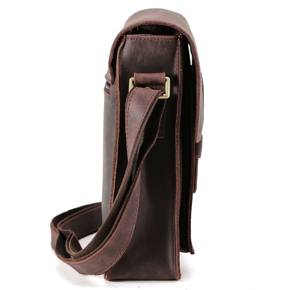 Full Grain Cowhide Leather Handmade Men Messenger Crossbody Vintage Satchel Bag Article: SCB-ML001 - Image 3