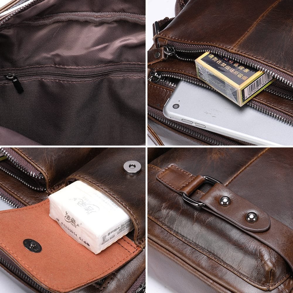 Full Grain Cowhide Leather Top Handle Large Capacity Handmade Men Messenger Crossbody Vintage Satchel Bag Article: SCB-ML002 - Image 6