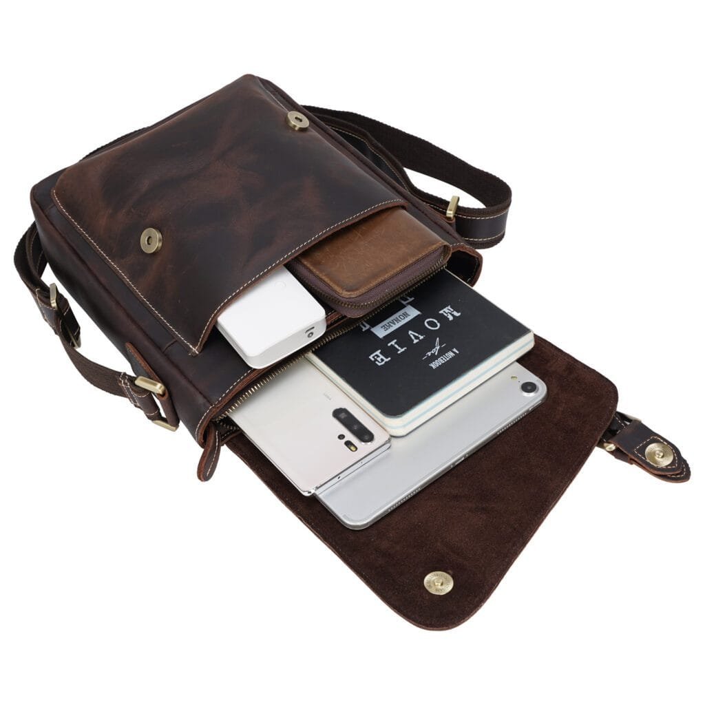 Full Grain Cowhide Leather Handmade Men Messenger Crossbody Satchel Bag Article: SCB-ML007 - Image 6