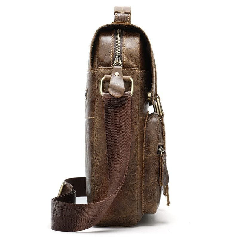 Full Grain Cowhide Leather Handmade Men Messenger Crossbody Satchel Bag Article: SCB-ML013 - Image 6
