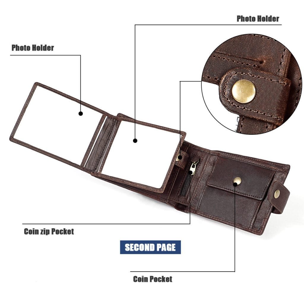 Full Grain Cowhide Leather Man Real Leather Wallet Article: WLT-ML003 - Image 4