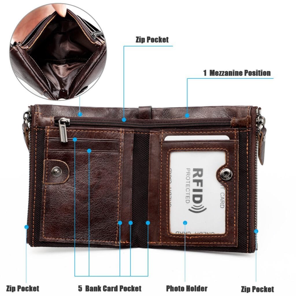 Full Grain Cowhide Leather Man Real Leather Wallet Article: WLT-ML012 - Image 5