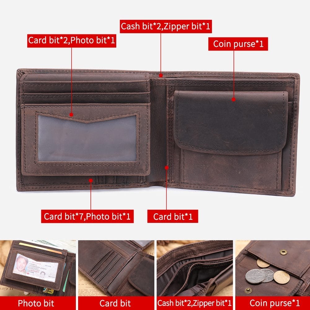 Full Grain Cowhide Leather Man Real Leather Wallet Article: WLT-ML024 - Image 3