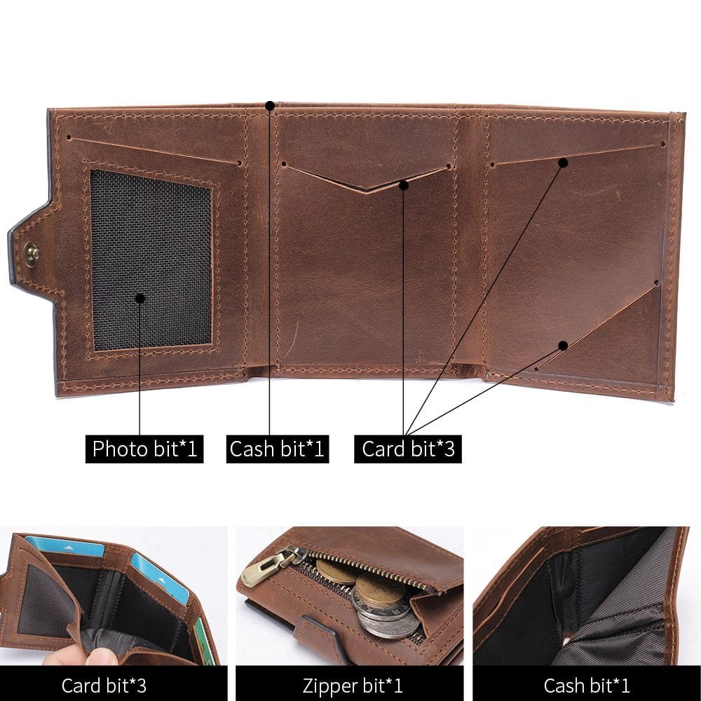 Full Grain Cowhide Leather Man Real Leather Wallet Article: WLT-ML027 - Image 3