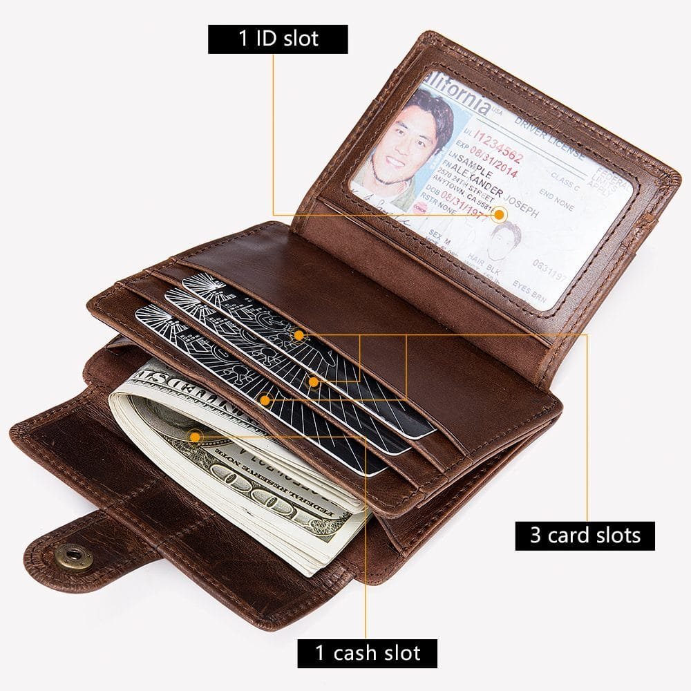 Full Grain Cowhide Leather Man Real Leather Wallet Article: WLT-ML030 - Image 5