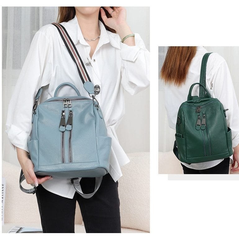 High Quality Women Vintage Full Grain Cowhide Leather Office Laptop College Backpack Article: BPKW-FL008 - Image 4