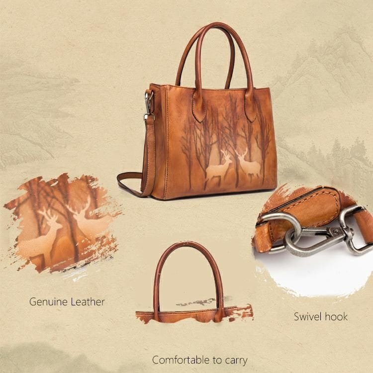 Tote Bag for Women Large Shoulder Handbag Work Full Grain Cowhide Leather Article: HT-FL011 - Image 4